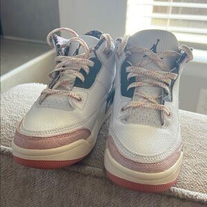 Jordan White and Pink Sneakers Classic Retro Design